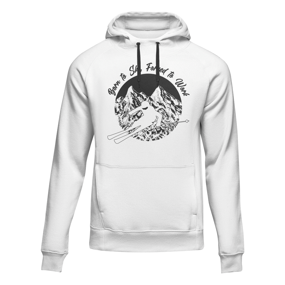 Born To Ski Forced To Work Unisex Hoodie by Outdoorzees