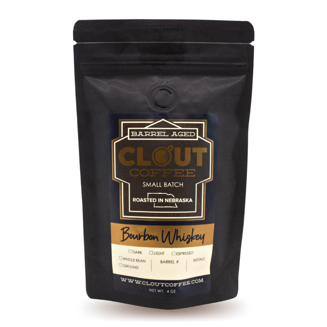 Bourbon Barrel Aged Colombian Coffee, 4oz Sample by Clout Coffee