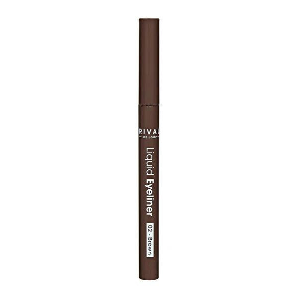 Rival de Loop Likid Eyeliner - Brown Liquid Eyeliner for Precise Eye Makeup - No:02 by Beauty Care Bag