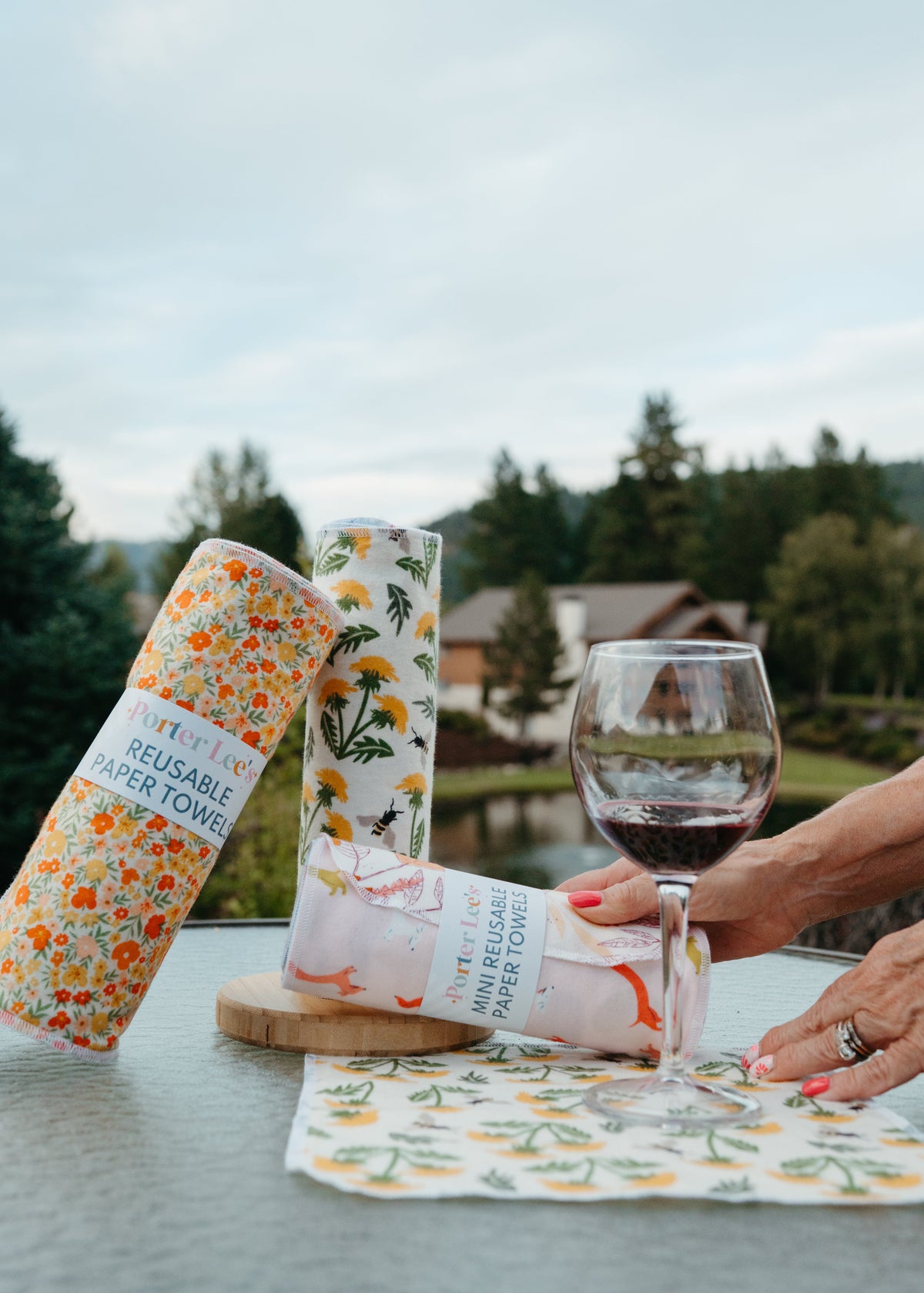 Reusable paper towels, Retro Golden Florals – view 2