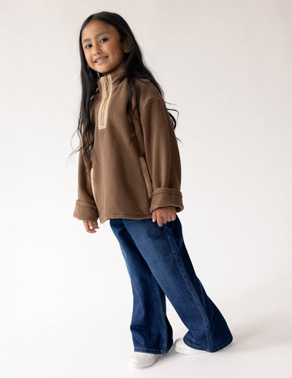 Brown Fleece Kids Pullover by Elevated Faith