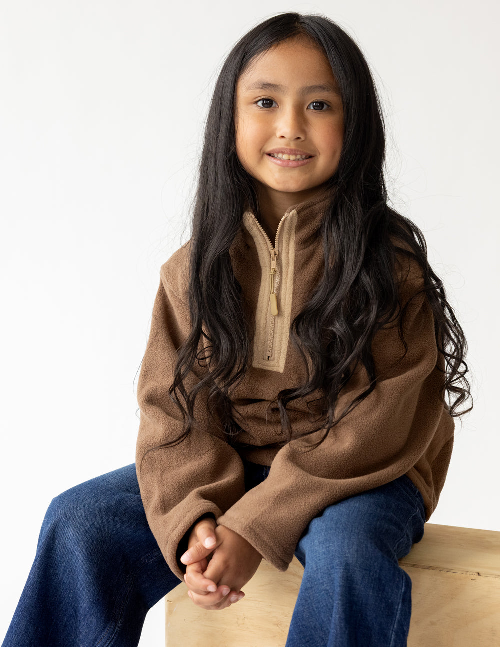 Brown Fleece Kids Pullover by Elevated Faith