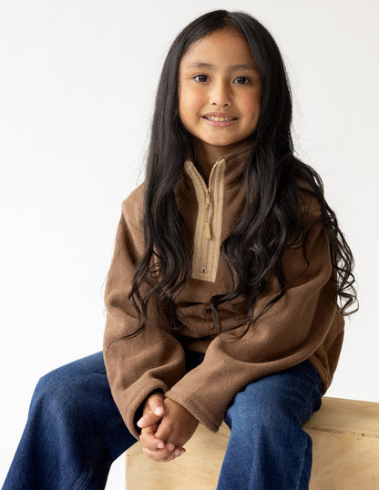 Brown Fleece Kids Pullover by Elevated Faith