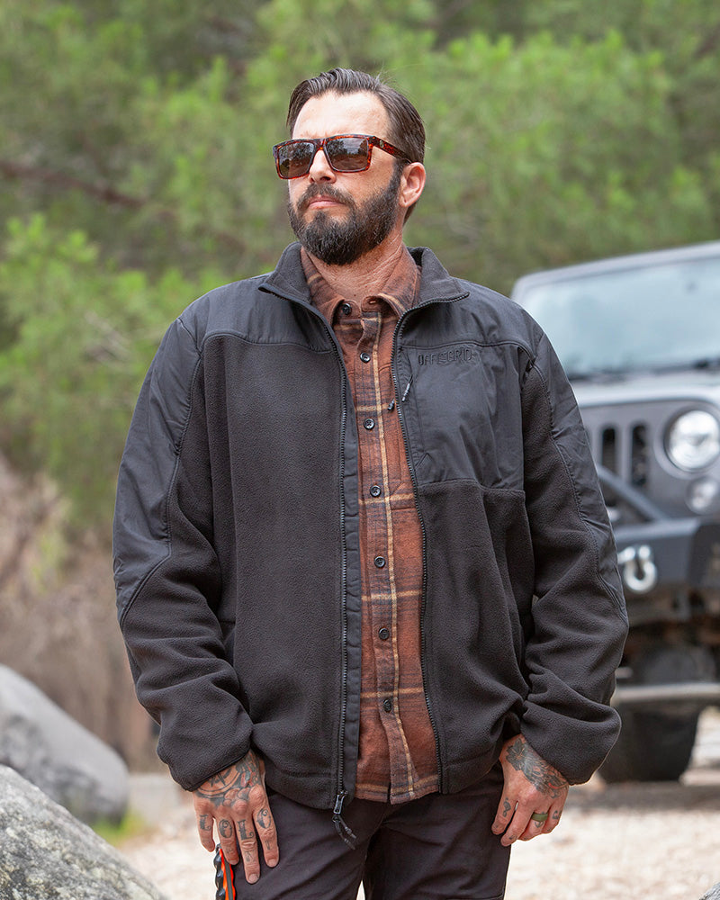 Bruin Fleece Zip Up - Black by Off The Grid Surplus