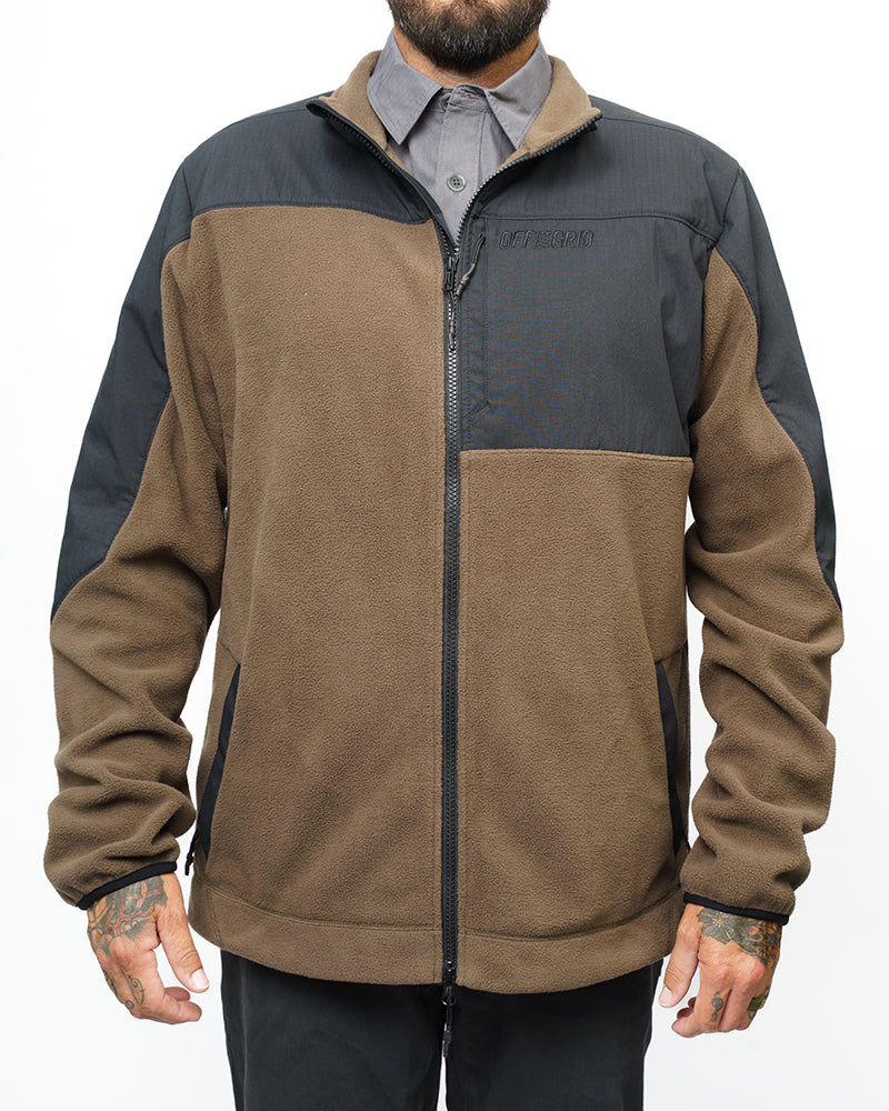Bruin Fleece Zip Up- Major Brown by Off The Grid Surplus