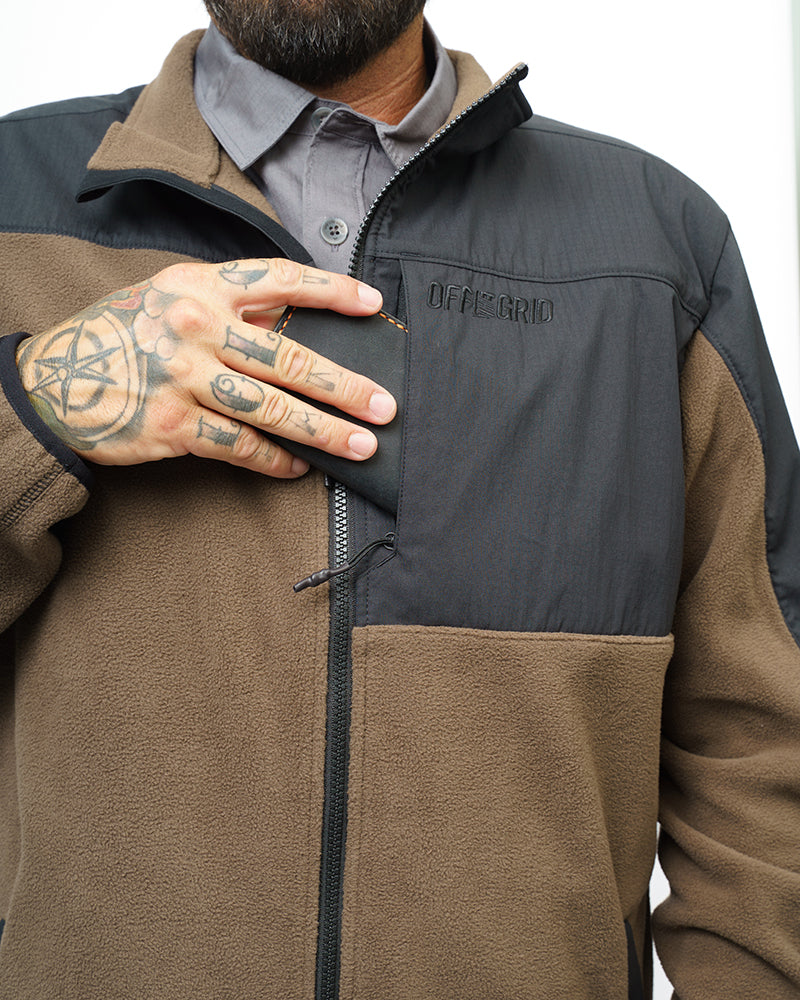 Bruin Fleece Zip Up- Major Brown by Off The Grid Surplus