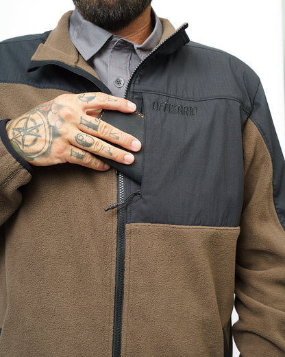 Bruin Fleece Zip Up- Major Brown by Off The Grid Surplus