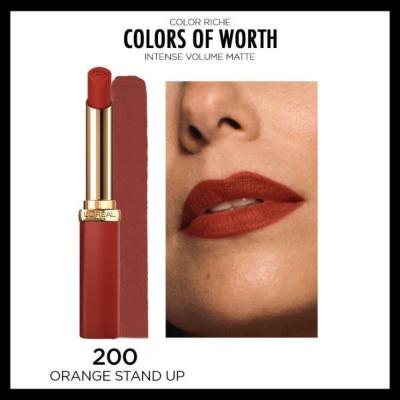 Loreal Paris Color Riche: Volumizing Matte Lipstick with Hyaluronic Acid - Intense Long Lasting Orange Color by Beauty Care Bag