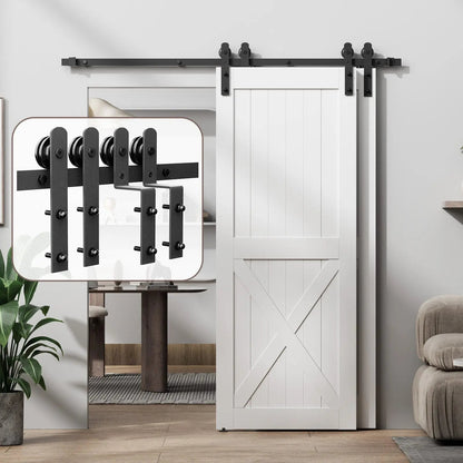 Bypass Sliding Barn Door Hardware Kit Basic I Pulley (No Door) by HAUSVITA