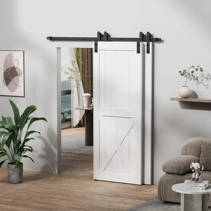Bypass Sliding Barn Door Hardware Kit Basic I Pulley (No Door) by HAUSVITA