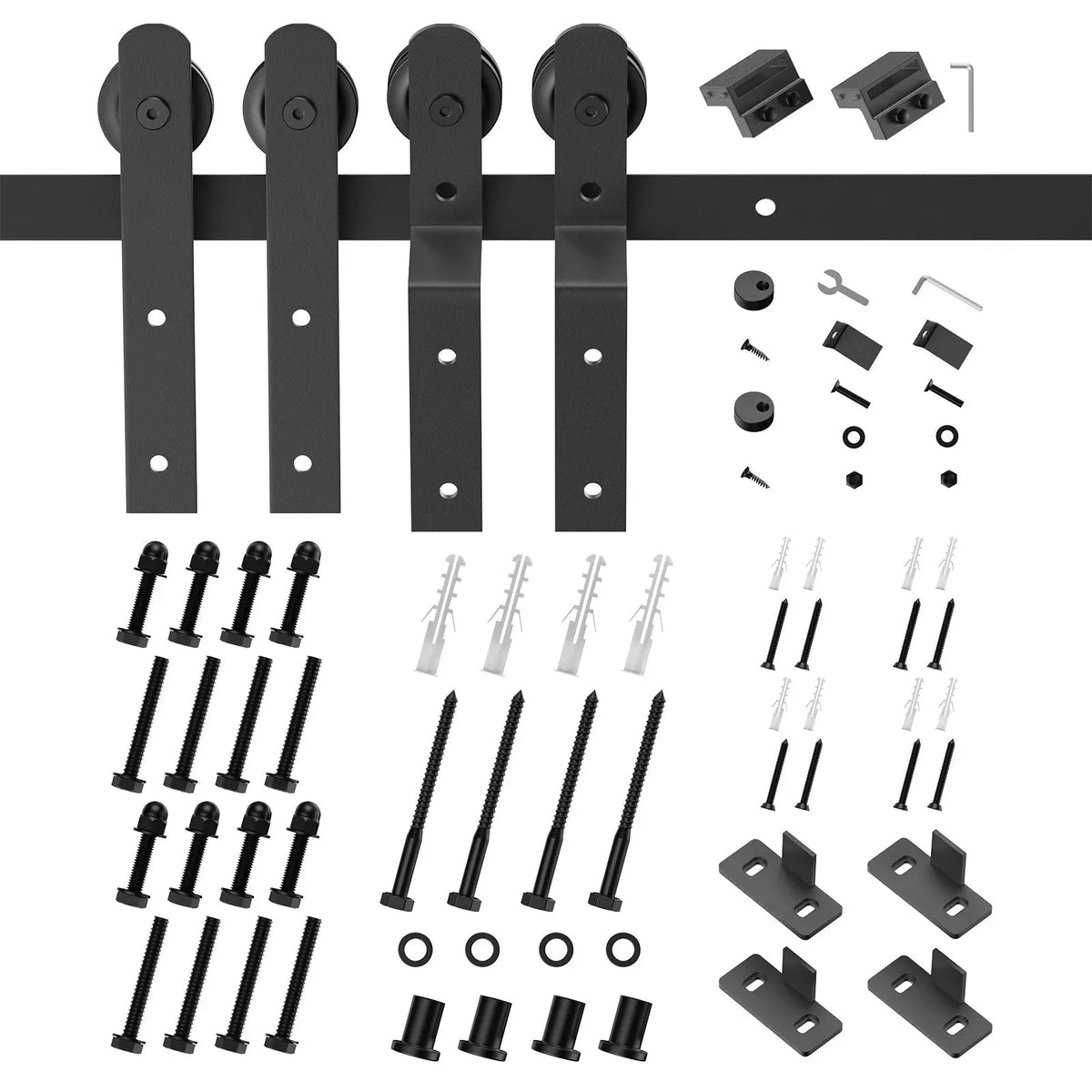 Bypass Sliding Barn Door Hardware Kit Basic I Pulley (No Door) by HAUSVITA