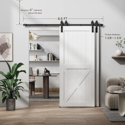Bypass Sliding Barn Door Hardware Kit Basic I Pulley (No Door) by HAUSVITA