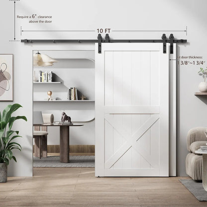 Bypass Sliding Barn Door Hardware Kit Basic I Pulley (No Door) by HAUSVITA