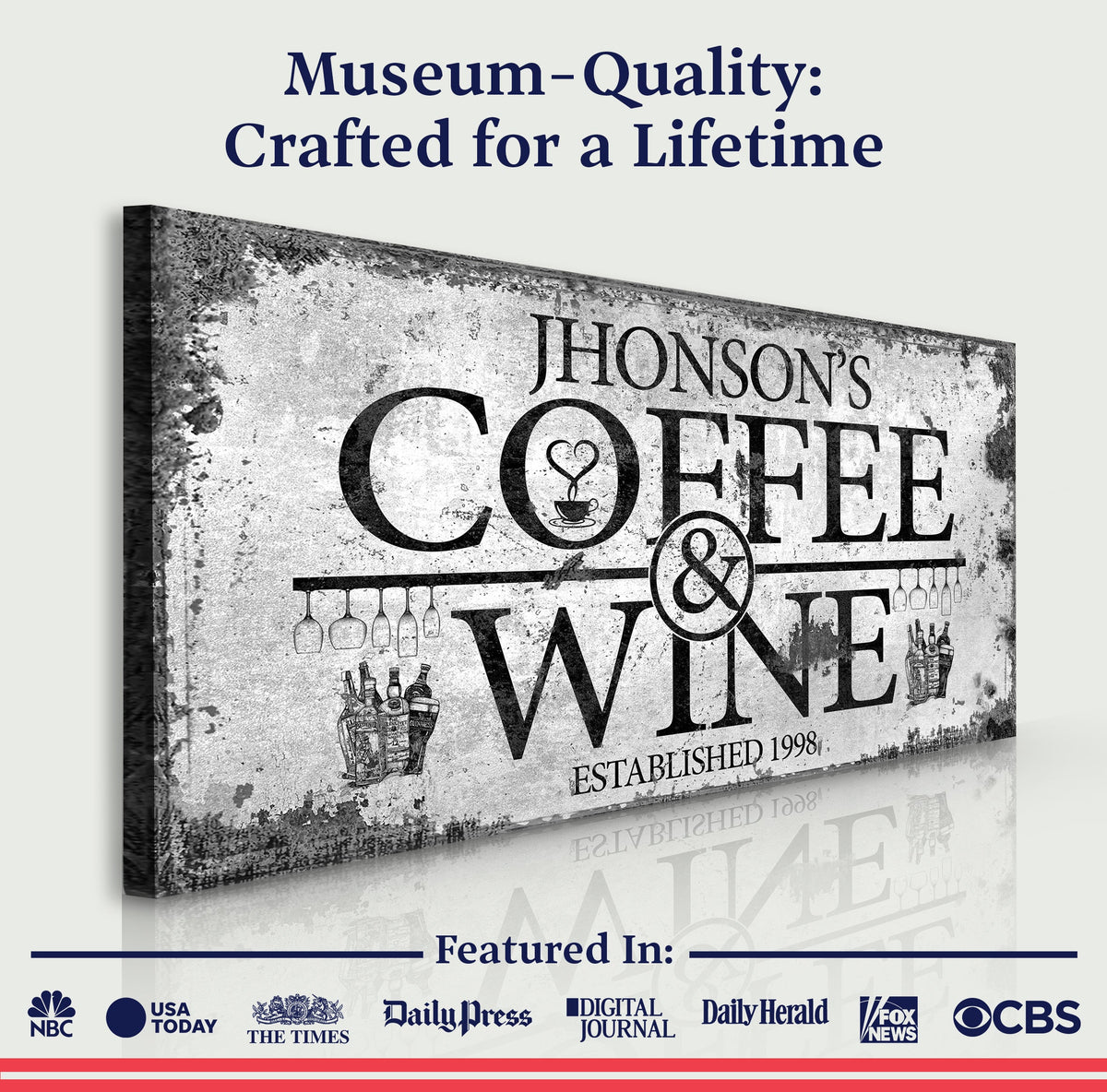 Coffee and Wine Sign by Tailored Canvases