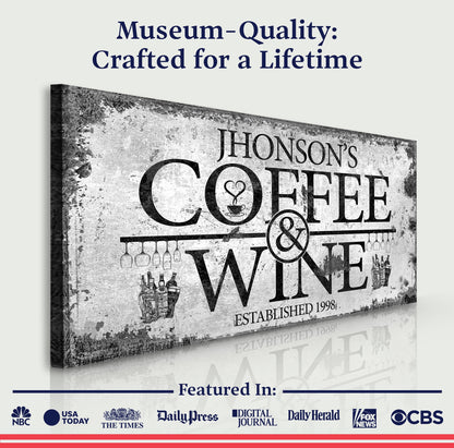 Coffee and Wine Sign by Tailored Canvases
