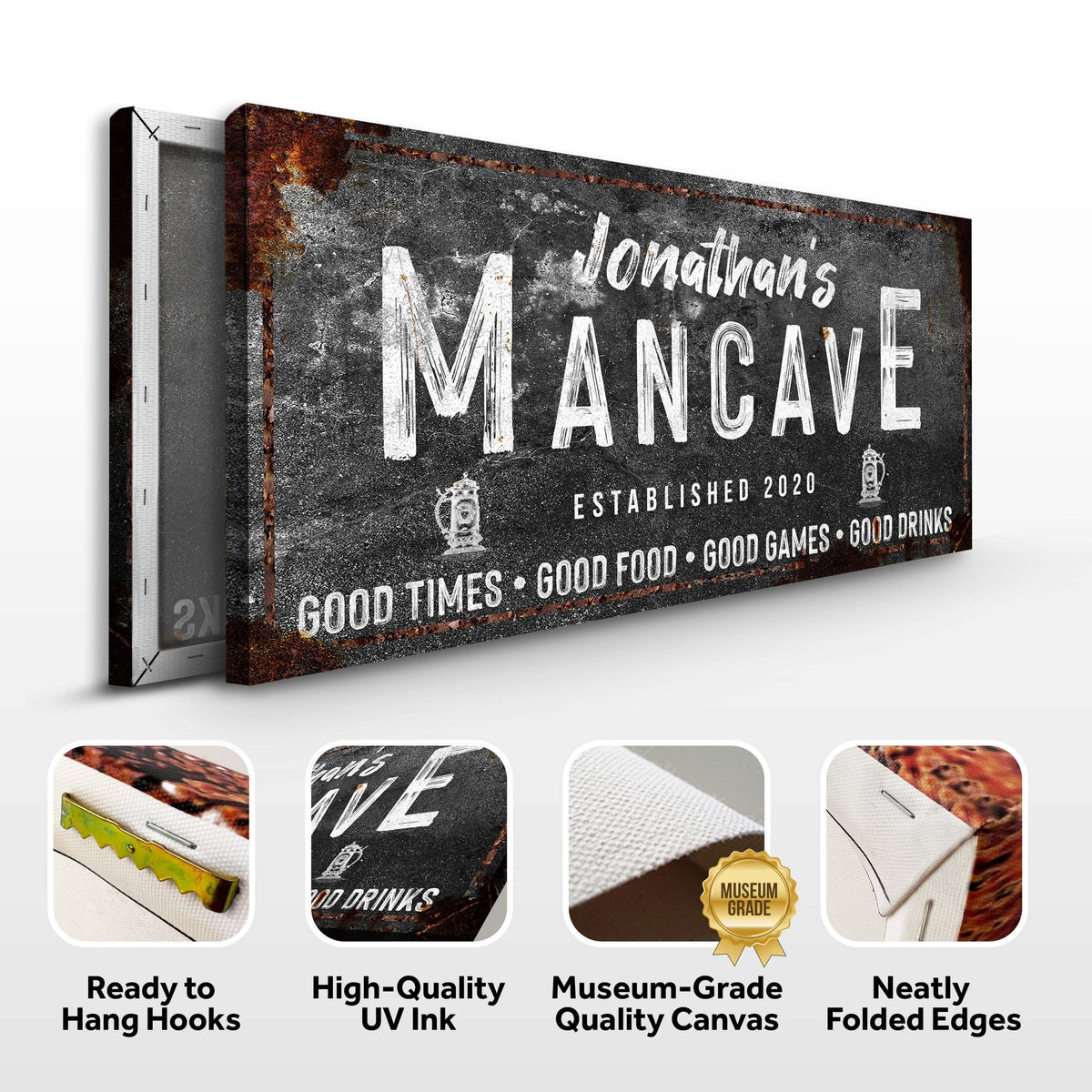 Good Times Man Cave Sign by Tailored Canvases