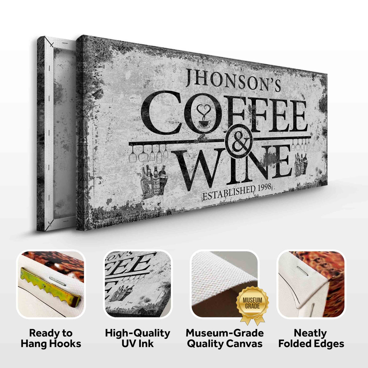 Coffee and Wine Sign by Tailored Canvases