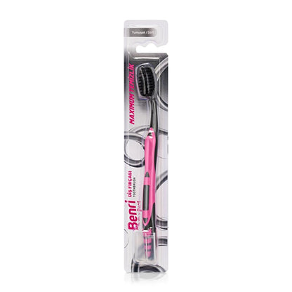Benri Dent Charcoal Soft Toothbrush for Gentle Cleaning by Beauty Care Bag
