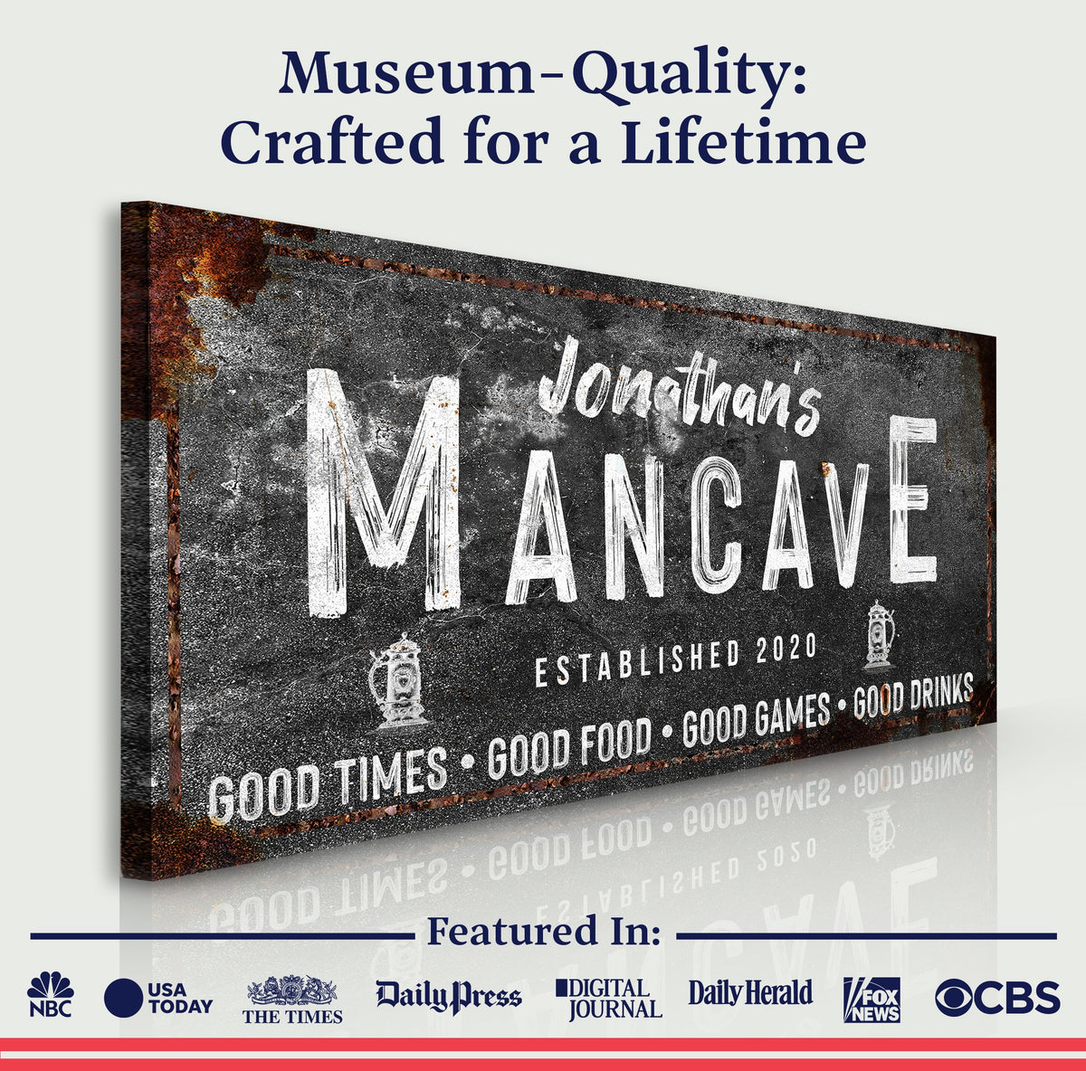 Good Times Man Cave Sign by Tailored Canvases
