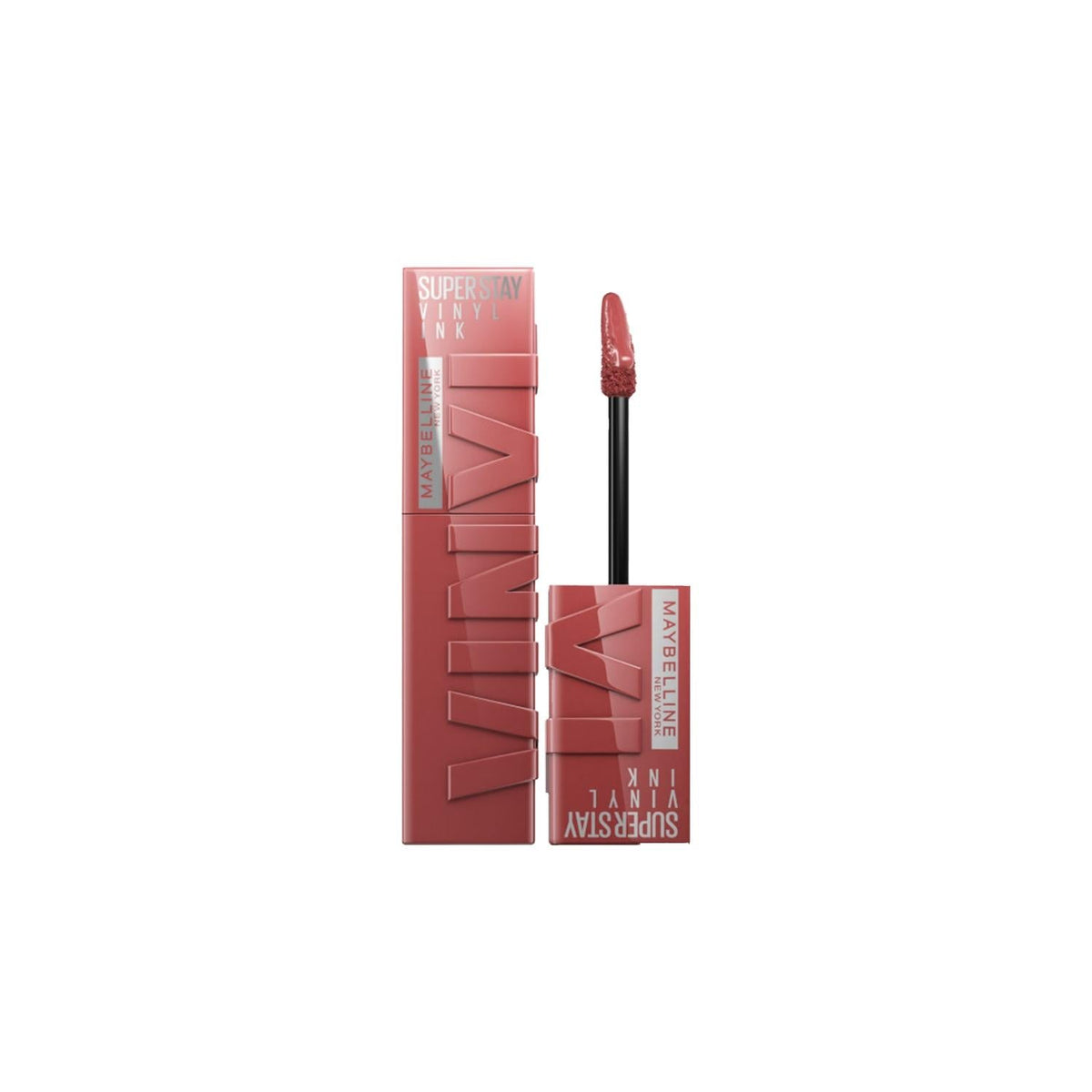 Maybelline New York Super Stay Vinyl Ink Long-Lasting Liquid Lipstick - 115 Peppy Shade, Glossy Finish, Durable Cosmetics by Beauty Care Bag