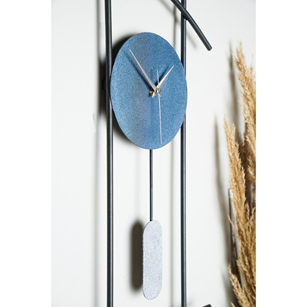Muyika Ken: Large Metal Wall Clock - 29.5" Silent Modern Decorative Clock for Living Room, Bedroom - Hand Painted Accents by Beauty Care Bag