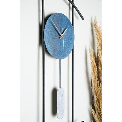 Muyika Ken: Large Metal Wall Clock - 29.5" Silent Modern Decorative Clock for Living Room, Bedroom - Hand Painted Accents by Beauty Care Bag