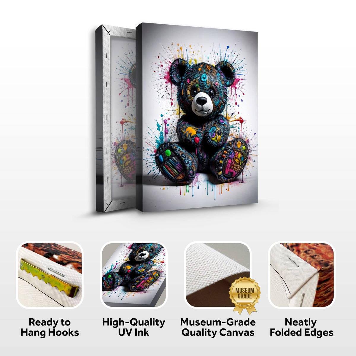 Cool Pop Teddy Wall Art by Tailored Canvases