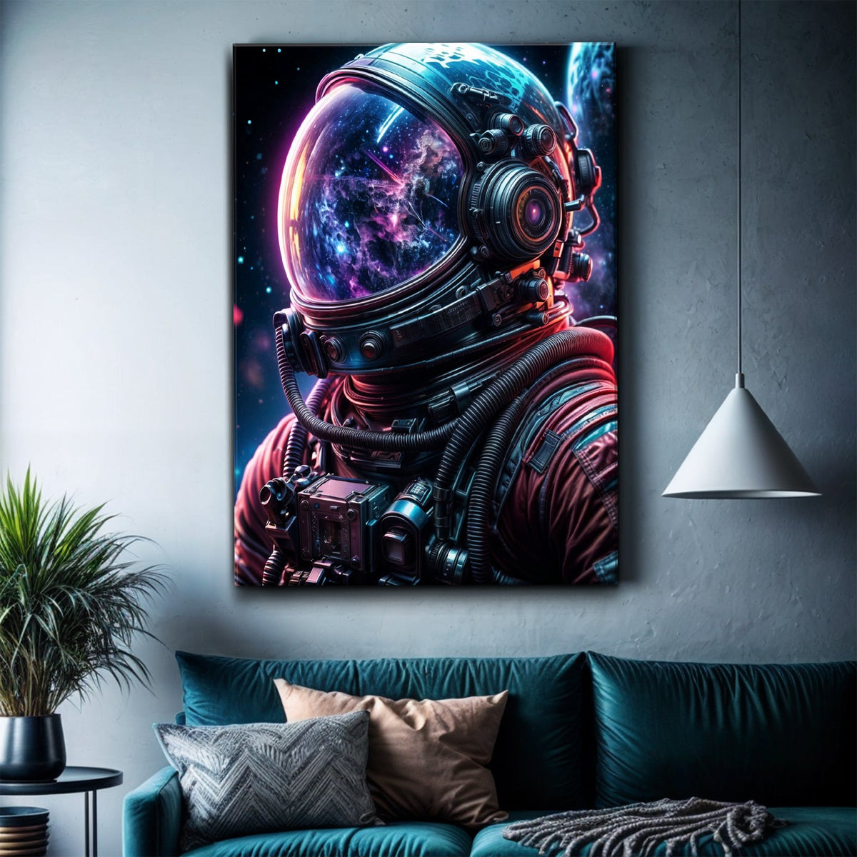Cool Astronaut Glow Wall Art by Tailored Canvases