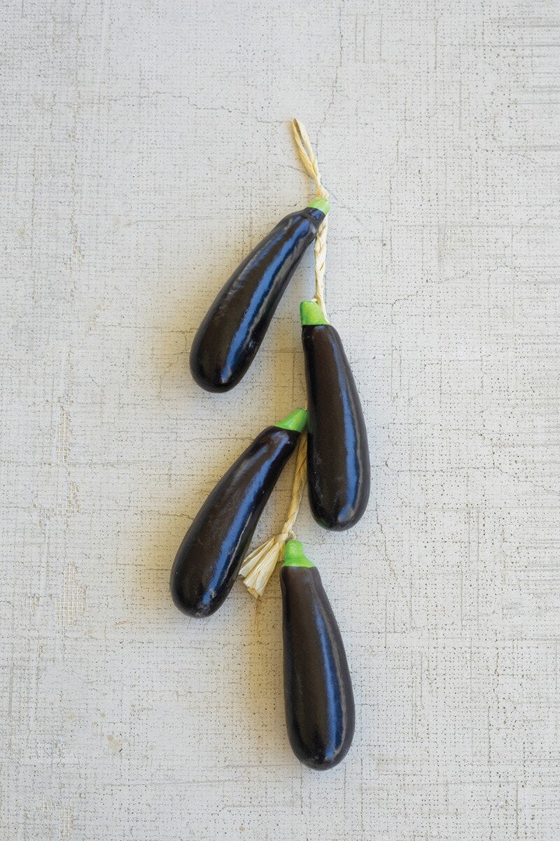 String of Artificial Eggplants by Rust & Cinder