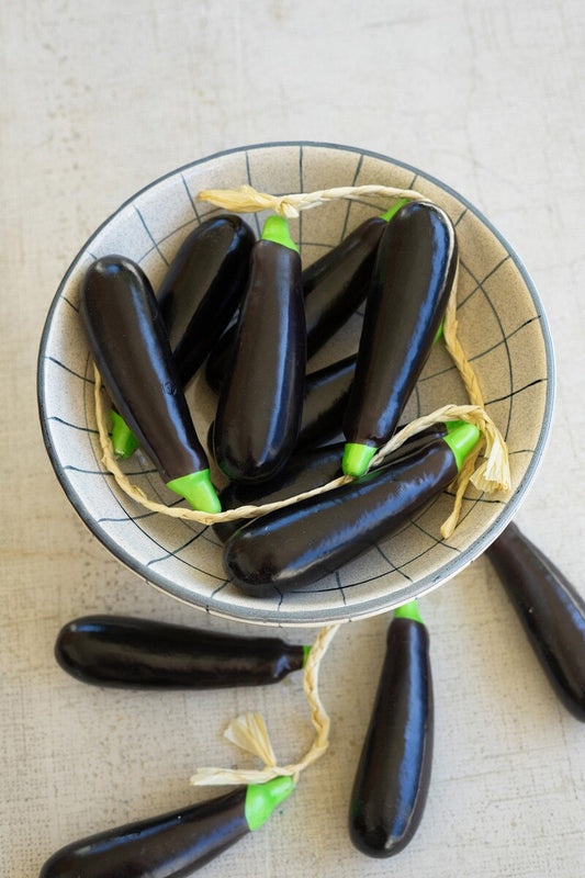 String of Artificial Eggplants by Rust & Cinder