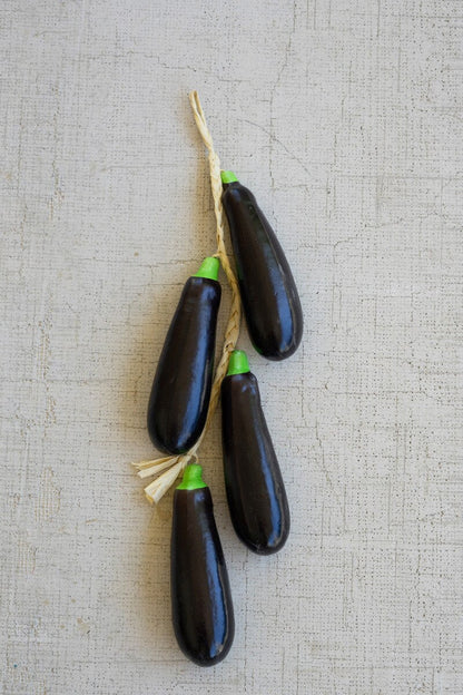 String of Artificial Eggplants by Rust & Cinder