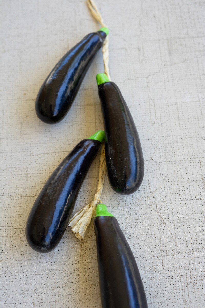 String of Artificial Eggplants by Rust & Cinder