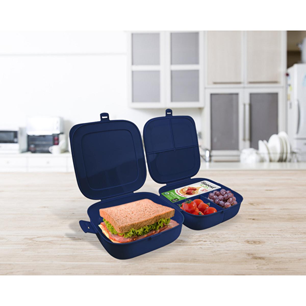 Decobella Double-Lid Food Container - Portable, Compartmentalized Lunch Box for Kids and Adults by Beauty Care Bag