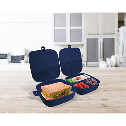 Decobella Double-Lid Food Container - Portable, Compartmentalized Lunch Box for Kids and Adults by Beauty Care Bag