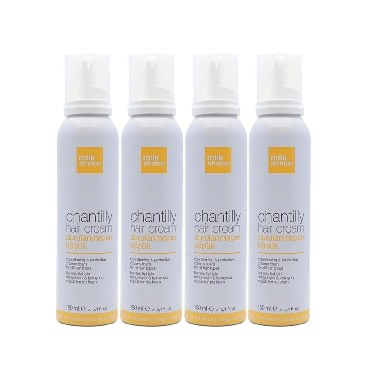 milk_shake Chantilly Hair Care Foam - Nourishing & Moisturizing for Dry/Damaged Hair, 4 x 150ml by Beauty Care Bag