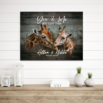 We Got This Couple Giraffe Sign by Tailored Canvases