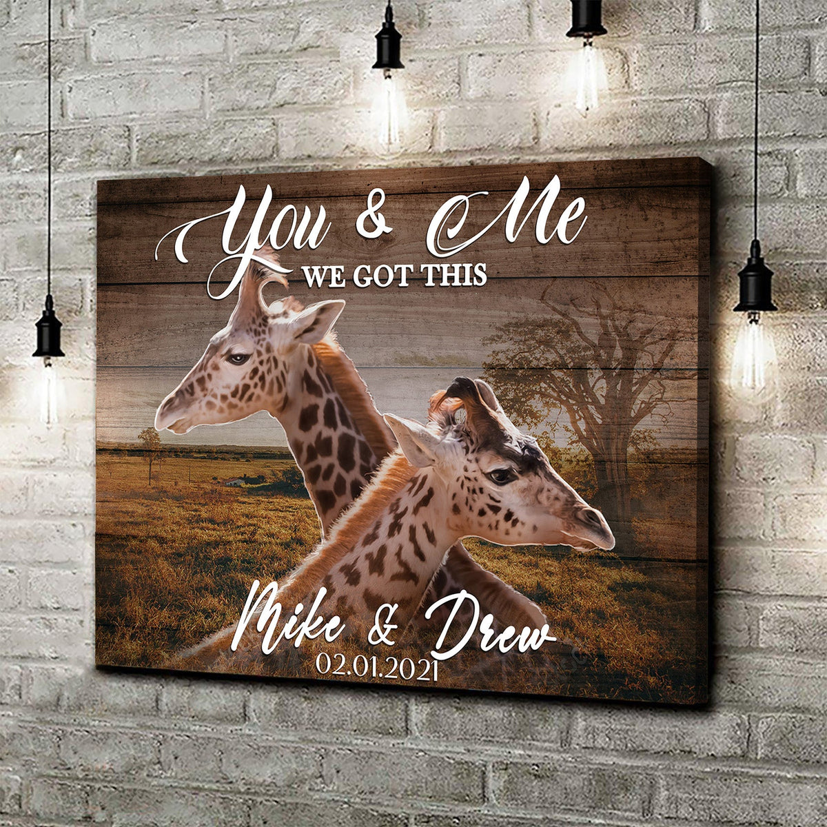 We Got This Couple Giraffe Sign by Tailored Canvases