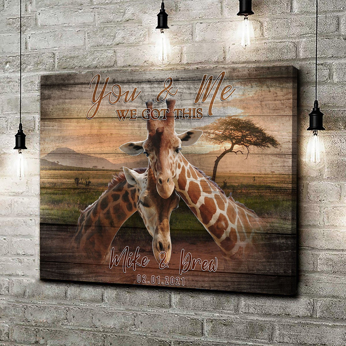 We Got This Couple Giraffe Sign by Tailored Canvases