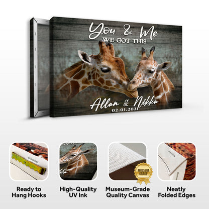 We Got This Couple Giraffe Sign by Tailored Canvases