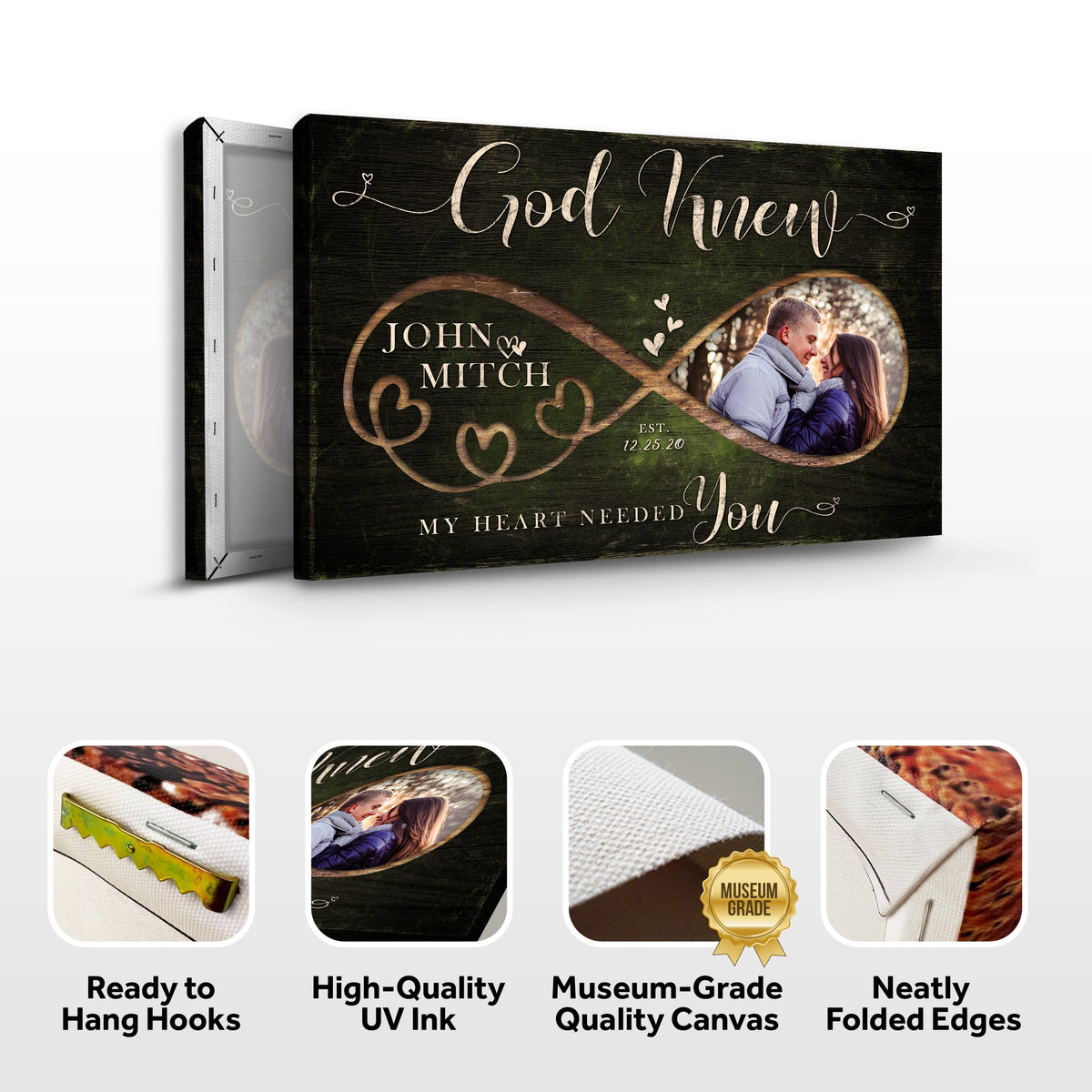 God Knew Couple Sign by Tailored Canvases