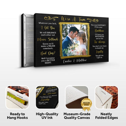 We're A Team Couple Sign by Tailored Canvases