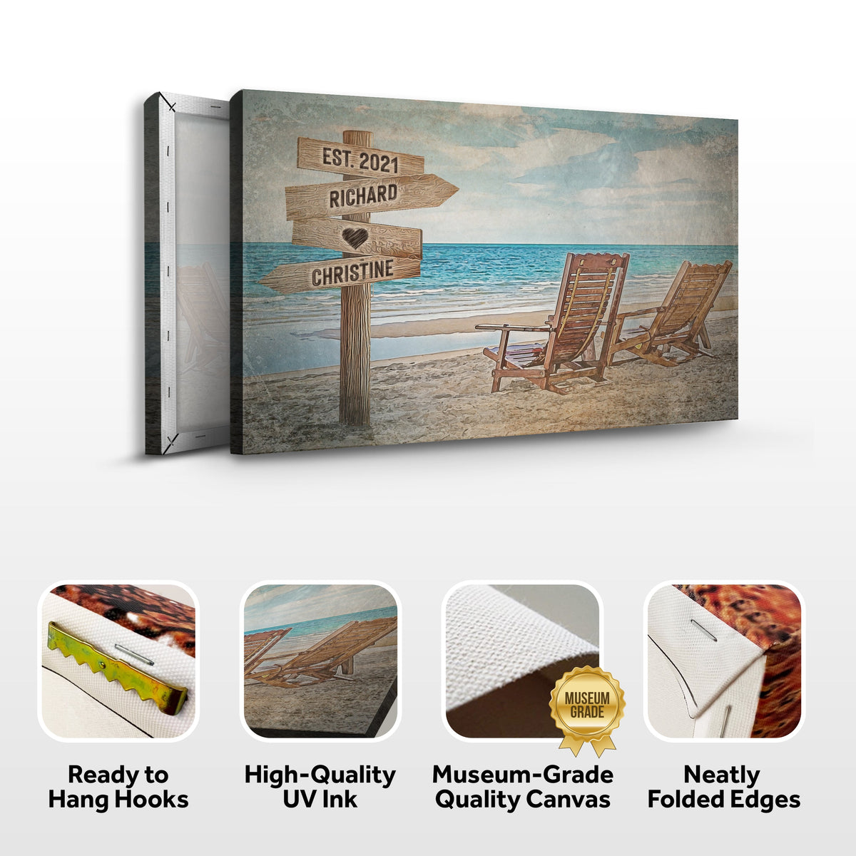 Beach Couple Names Sign by Tailored Canvases