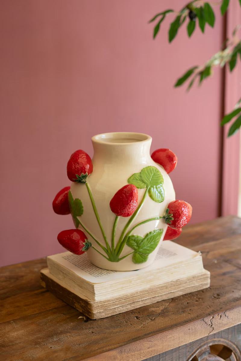 Strawberry Patch Ceramic Vase by Rust & Cinder