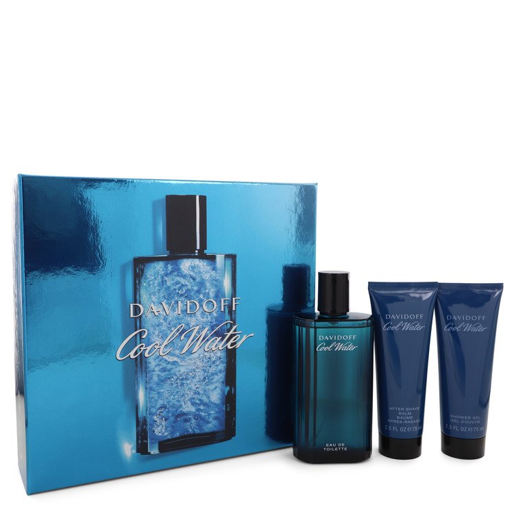 Cool Water by Davidoff Gift Set 4.2 oz Eau De Toilette Spray + 2.5 oz After Shave Balm + 2.5 oz Shower Gel for Men by Avera Group
