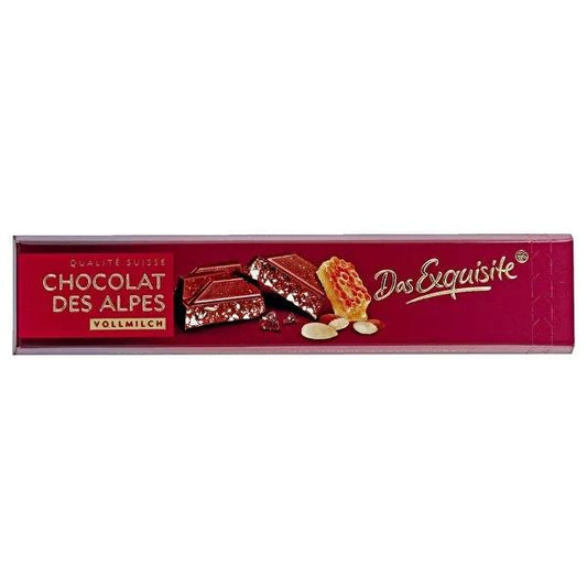 Das Exquisite Swiss Milk Chocolate with Honey & Almond Nougat - Premium Confectionery, 100g by Beauty Care Bag