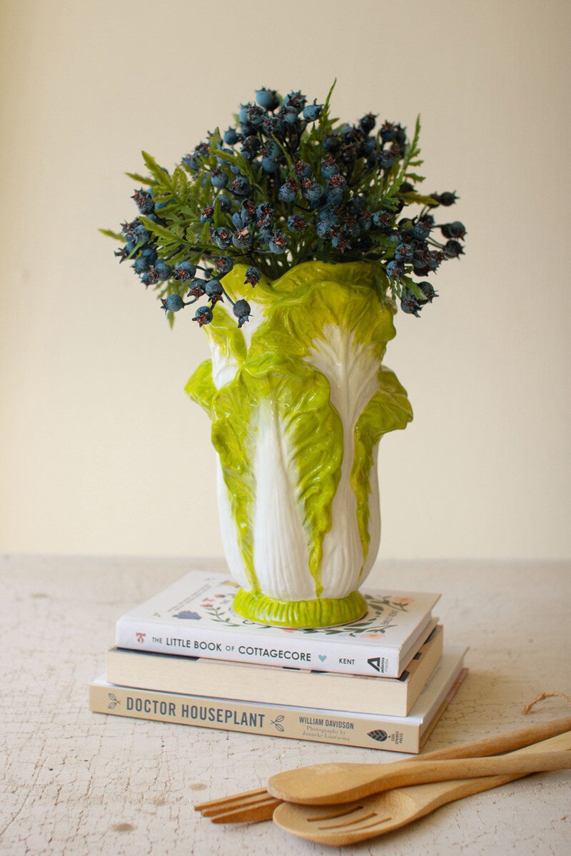 Green Ceramic Lettuce Vase by Rust & Cinder