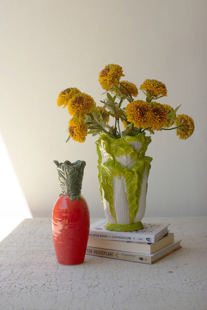 Green Ceramic Lettuce Vase by Rust & Cinder