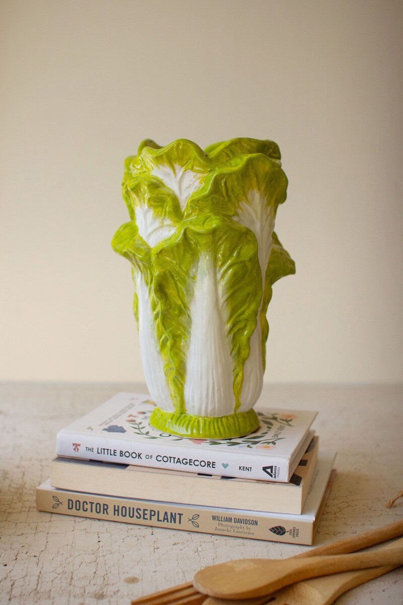 Green Ceramic Lettuce Vase by Rust & Cinder