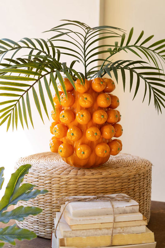 Ceramic Orange Cluster Vase by Rust & Cinder