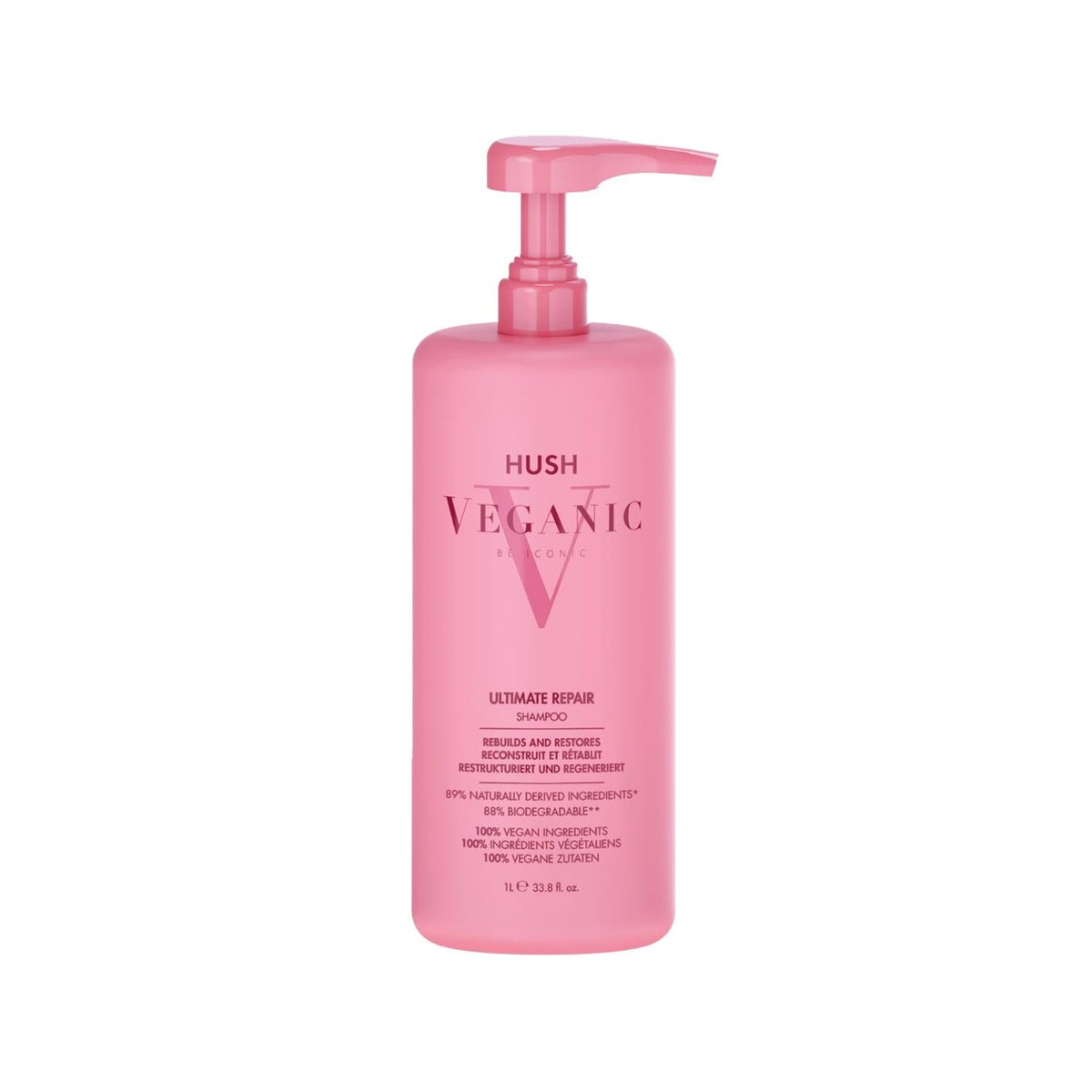 Hush Veganic Ultimate Repair Shampoo for Damaged Hair 1000 ml by Beauty Care Bag